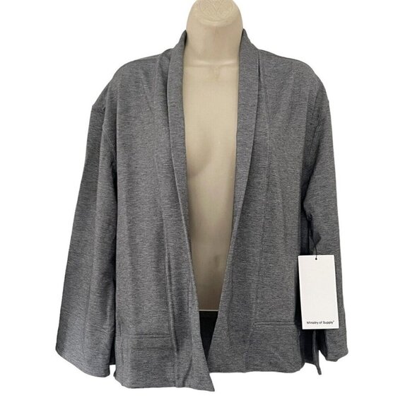 Ministry of Supply Women's Sz S Fusion Terry Cardigan Light Gray NWT - Picture 2 of 8
